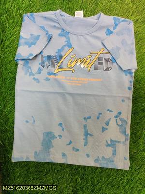 Boy's Stitched Blended Printed T-Shirt