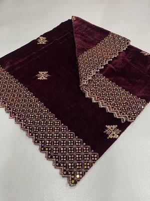 Women's Velvet Embroidered Shawl