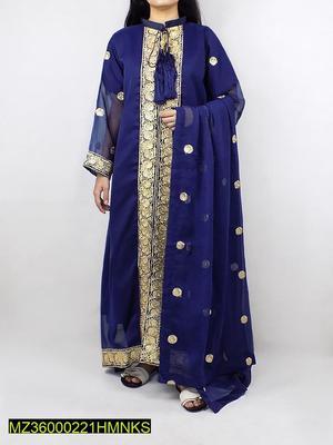 3 Pcs Women's Stitched Chiffon Embroidered Suit