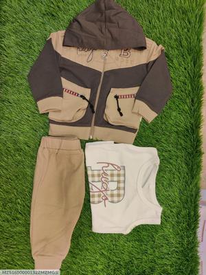 3 Pcs Baby Boy Blended Printed Suit