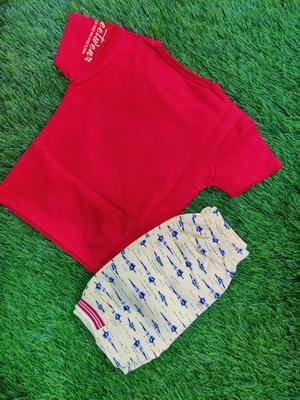 Boy's Blended Printed Shirt With Cotton Shorts