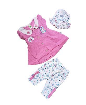 3 Pcs Baby Girl's Blended Printed Suit