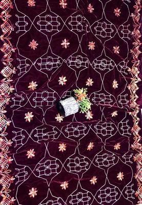 Women's Velvet Embroidered Shawl