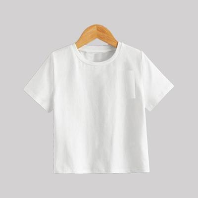 Kid's Stitched Cotton Jersey Plain T-Shirt