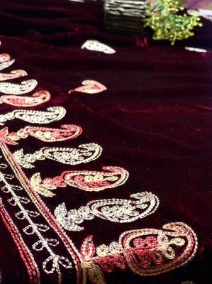 Women's Velvet Embroidered Shawl