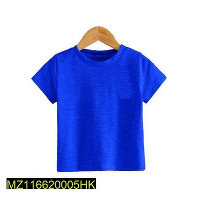 Kid's Stitched Cotton Jersey Plain T-Shirt