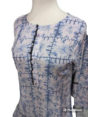 2 Pcs Women's Stitched Linen Printed Suit