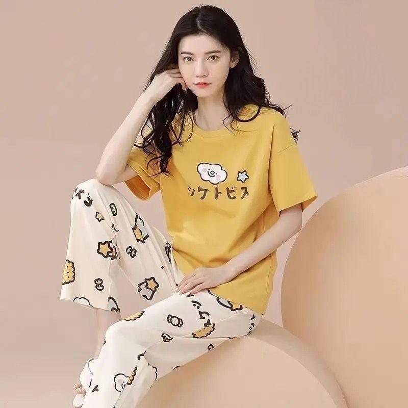 2 Pcs Women's Stitched Cotton Jersey Printed Night Suit