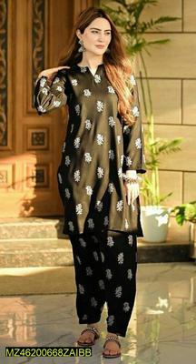 3 Pcs Women's Stitched Fancy Organza Embroidered Suit