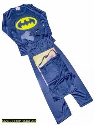 4 Pcs Kids Stitched Dry Fit Micro Batman Costume