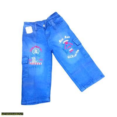 Boy's Stitched Cotton Jeans