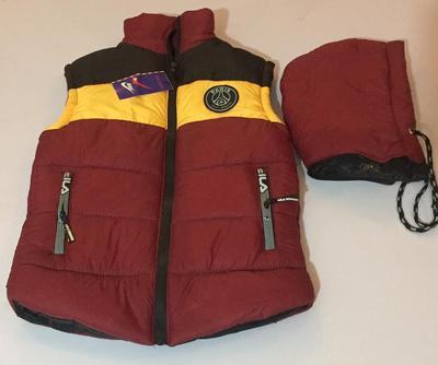 1 Pc Boy's Stitched Parachute Quilted Plain Sleeveless Jacket