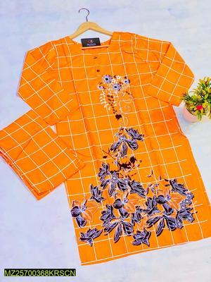 2 Pcs Women Stitched Lawn Printed Suit