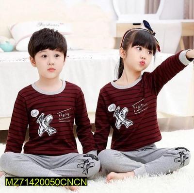 2 Pcs Stitched Jersey Printed Pajama And Shirt