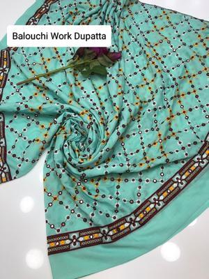 1 Pc Women's Stitched Swiss Lawn Sequins Embroidered Dupatta