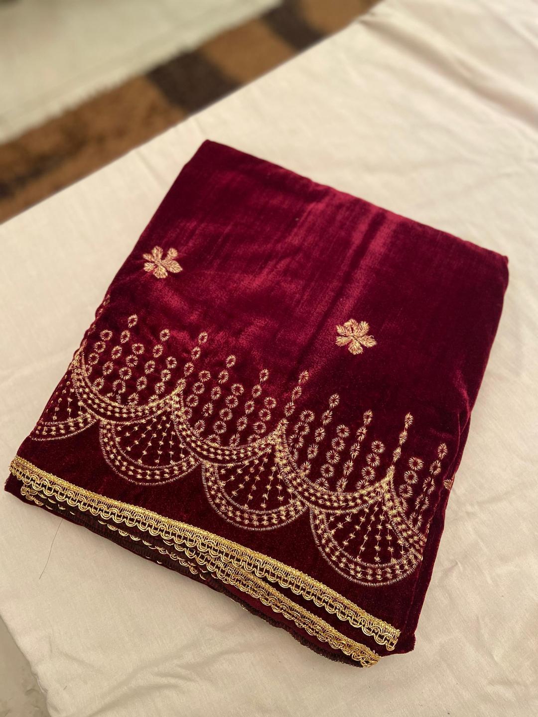 Women's Velvet Embroidered Shawl