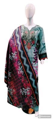 3 Pcs Women's Stitched Lawn Embroidered Suit