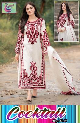 3 Pcs Women's Stitched Organza Embroidered Suit