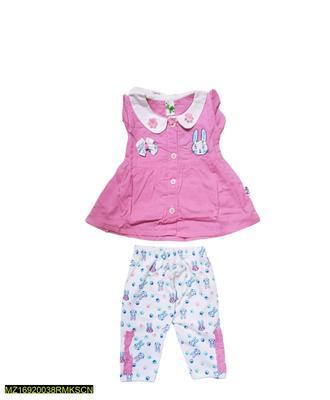 3 Pcs Baby Girl's Blended Printed Suit