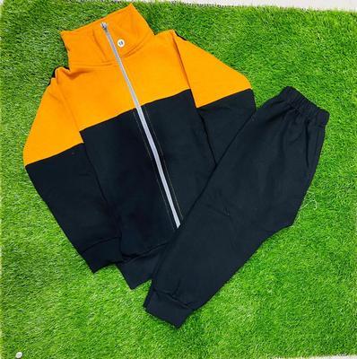 2 Pcs Boy's Fleece Plain Tracksuit