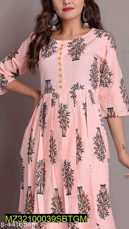 2 Pcs Women's Stitched Silk Printed Suit