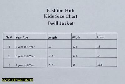 1 Pc Boy's Stitched Twill Printed Jacket