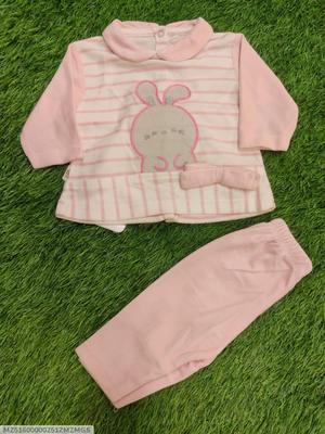 Baby Girl Velvet Printed Shirt And Trouser Set