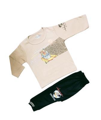 2 Pcs Baby Boy's Stitched Blended Cotton Printed Shirt And Shorts Set