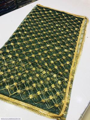 1 Pc Women's Stitched Net Sequins Embroidered Dupatta