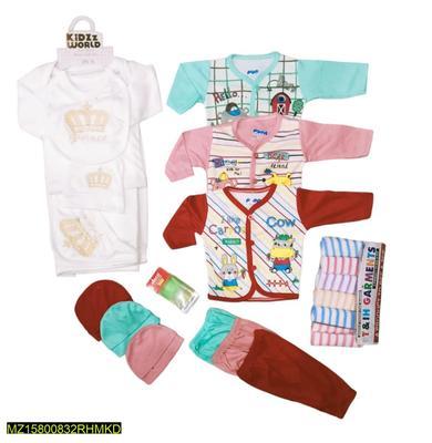 Unisex New Born Baby's Stitched Cotton Printed Romper Set