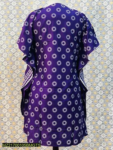 1 Pc Women's Stitched Linen Block Printed Frock