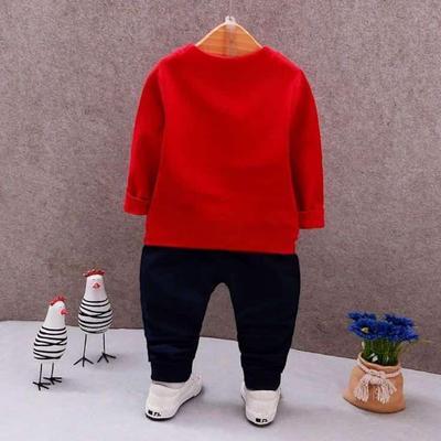 2 Pcs Boy's Cotton Plain Sweatshirt Tracksuit