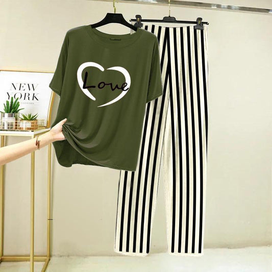 2 Pcs Stitched Sleepwear For Women