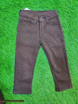 Boy's Stitched Cotton Plain Pants