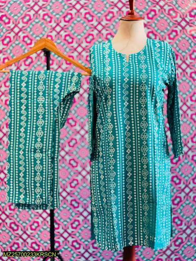 2 Piece Arabic Lawn Block Printed Chunri