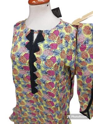 2 Pcs Women's Stitched Linen Printed Suit