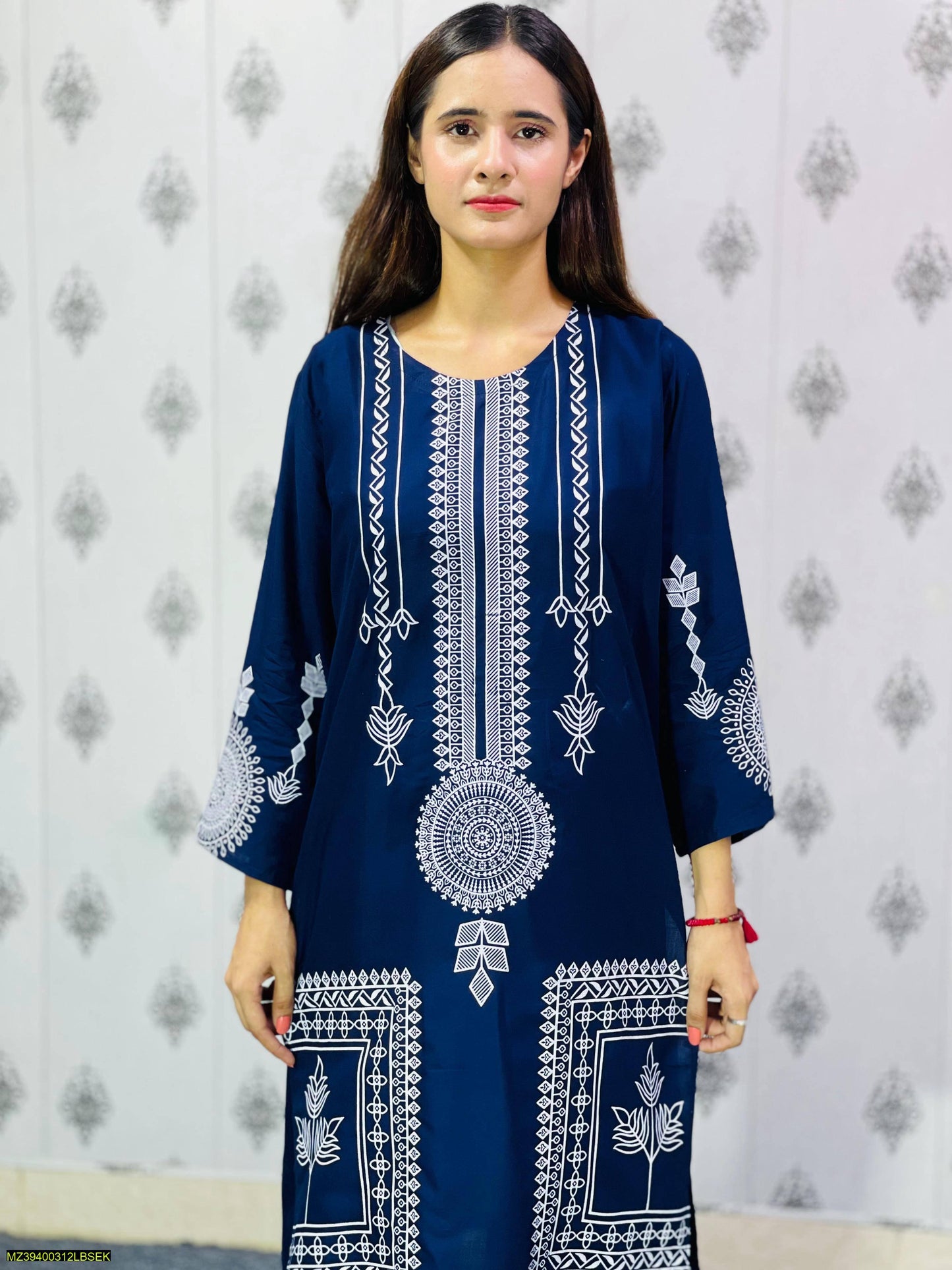 2 Pcs Women's Stitched Linen Printed Suit