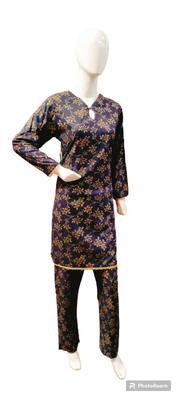 2 Pcs Women's Stitched Cotton Lawn Block Printed Shirt And Trouser