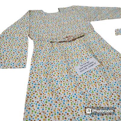 2 Pcs Women's Stitched Cotton Printed Frock And Trouser