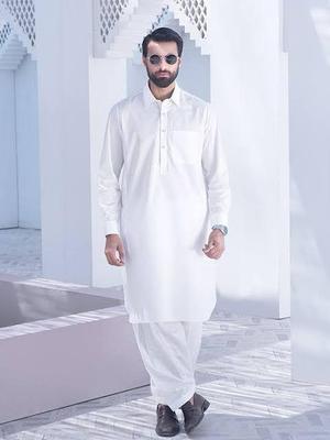 Men's Unstitched Cotton Plain Suit