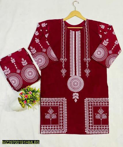 2 Pcs Stitched Lawn Suit