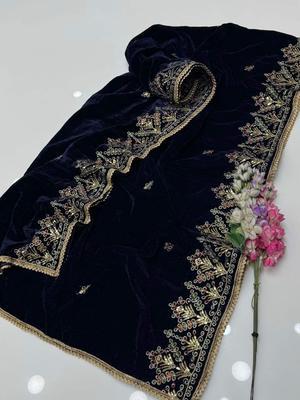 Women's Velvet Embroidered Shawl