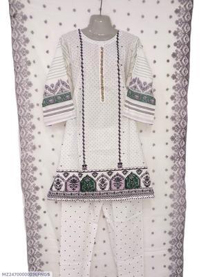 3 Pcs Women's Stitched Cotton Digital Print Suit