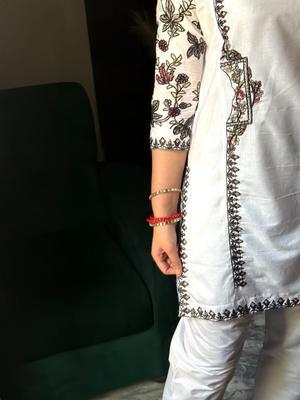 2 Pcs Women's Stitched Cotton Lawn Embroidered Shirt And Trouser