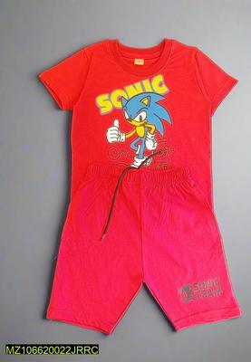 Junior Republic Sonic Printed 2 Piece Set (Shirt + Shorts)