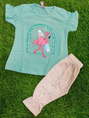 Baby Girl's Cotton Printed Shirt And Pants Set