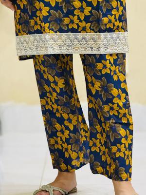 2 Pcs Women's Stitched Lawn Embroidered Shirt And Trouser