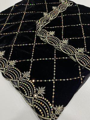 Women's Velvet Embroidered Border Shawl