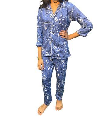 2 Pcs Women's Stitched Jersey Printed Sleepwear