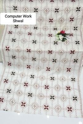 1 Pc Women's Stitched Swiss Lawn Sequins Embroidered Dupatta